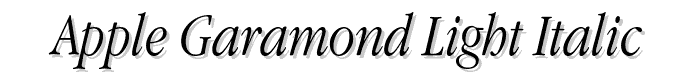 Apple Garamond Light Italic font